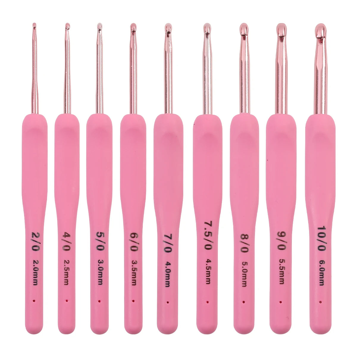 Pink Crochet Hook Set 2.0mm to 6.0mm