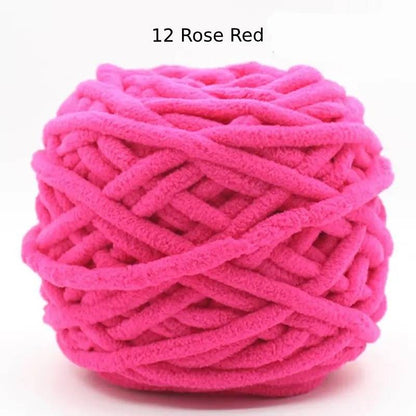 Chunky Chenille Polyester Yarn - 100g