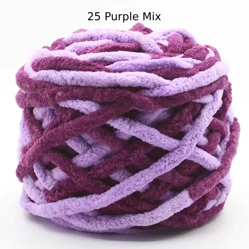 Chunky Chenille Polyester Yarn - 100g