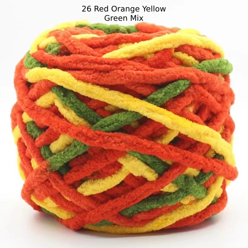 Chunky Chenille Polyester Yarn - 100g