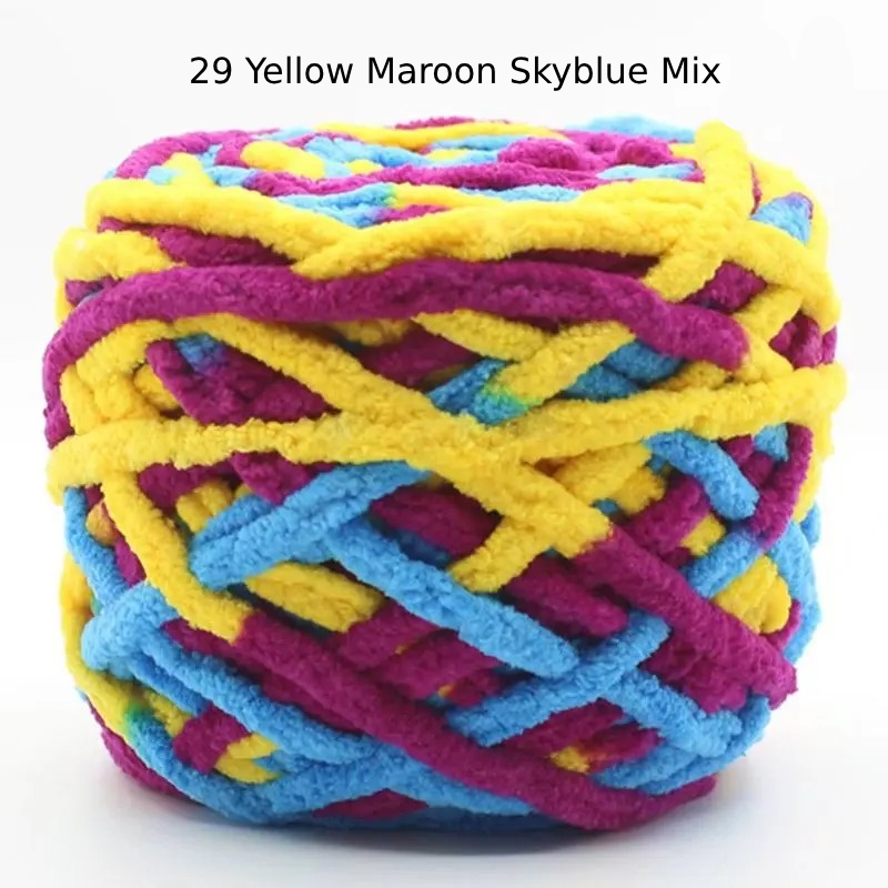Chunky Chenille Polyester Yarn - 100g