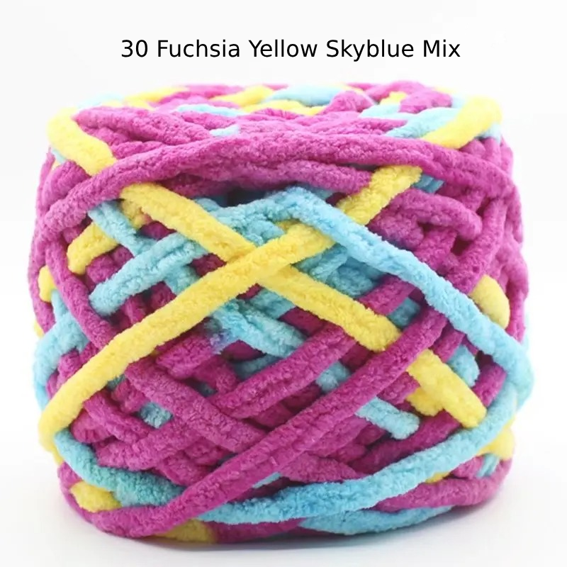 Chunky Chenille Polyester Yarn - 100g