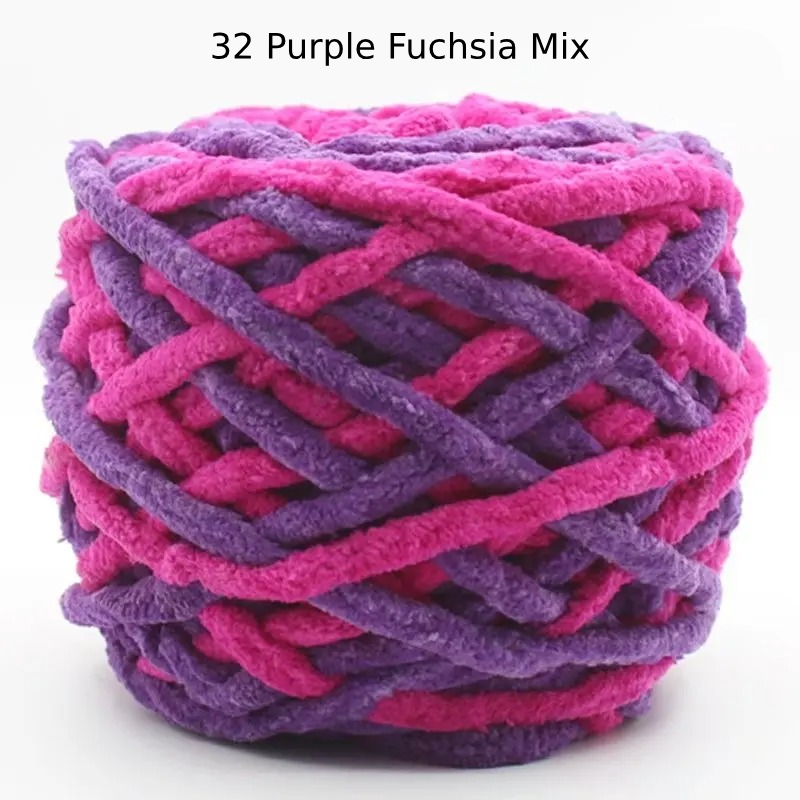 Chunky Chenille Polyester Yarn - 100g