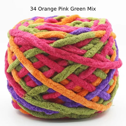 Chunky Chenille Polyester Yarn - 100g