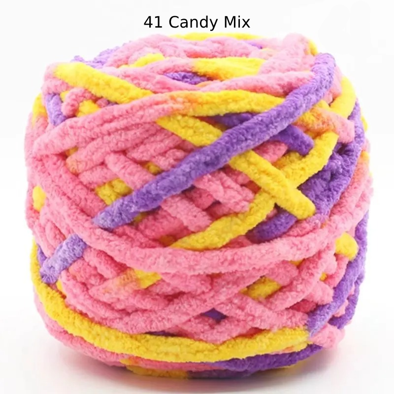 Chunky Chenille Polyester Yarn - 100g