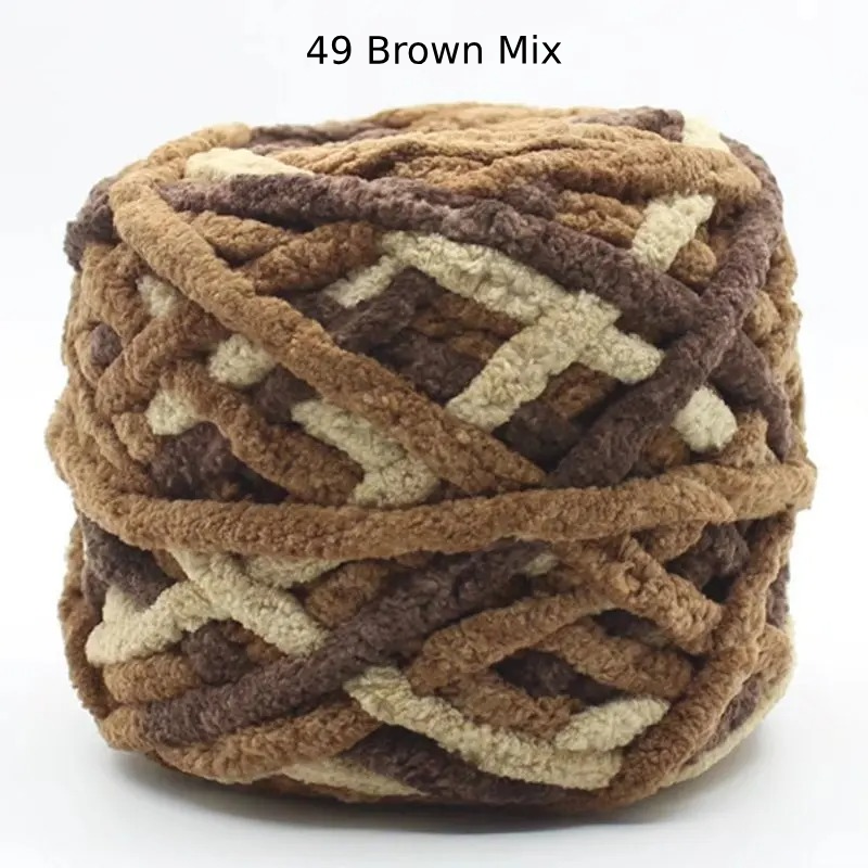 Chunky Chenille Polyester Yarn - 100g