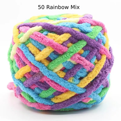 Chunky Chenille Polyester Yarn - 100g