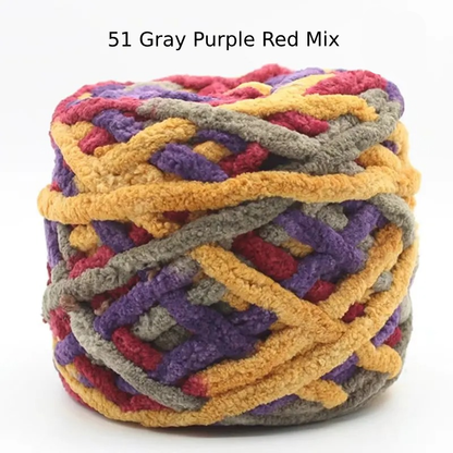 Chunky Chenille Polyester Yarn - 100g