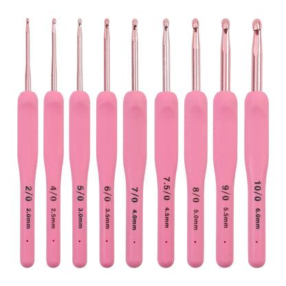 Pink Crochet Hook Set 2.0mm to 6.0mm