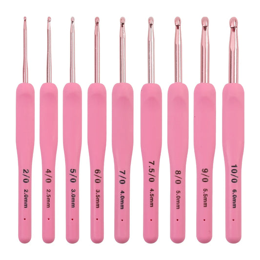 Pink Crochet Hook Set 2.0mm to 6.0mm